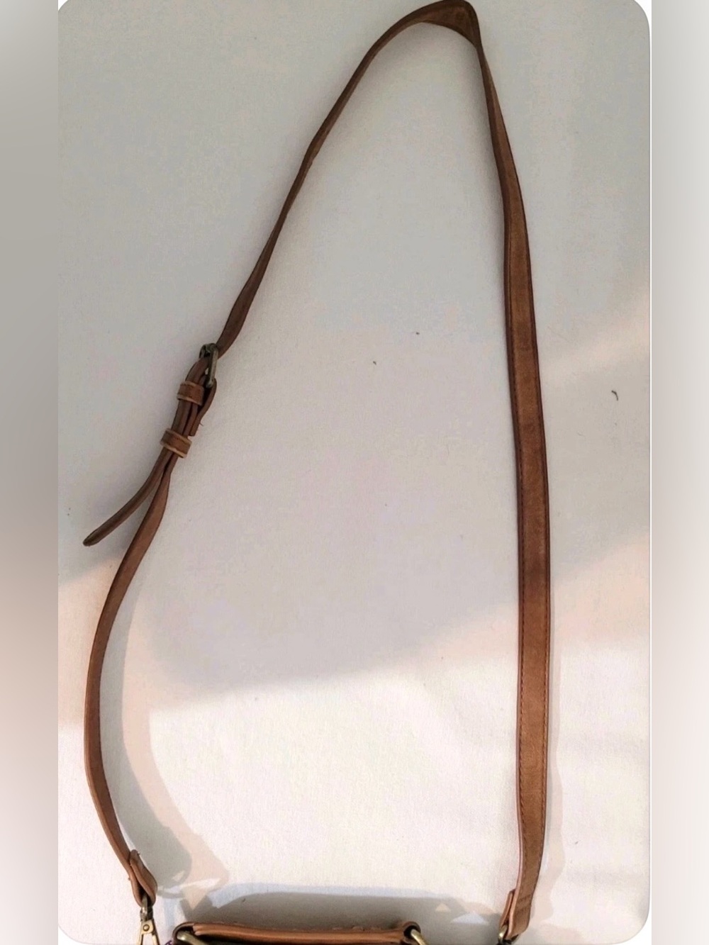 Altar’d State Satchel Crossbody Bag Brown Whipstitch Faux Leather Shoulder Purse - Picture 9 of 12